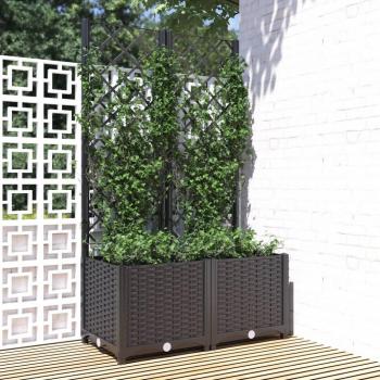 Jardinière avec support Noir 80x40x136 cm PP