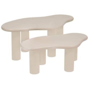 Lot de 2 tables basses ivoire