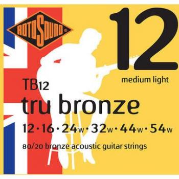 Guitare Acoustique Rotosound TB12 Tru Bronze – Set de cordes 12‑54