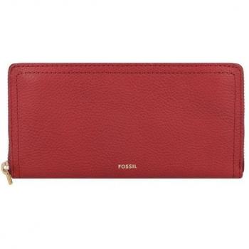 Fossil Logan 19cm Red Leather Wallet with RFID Protection