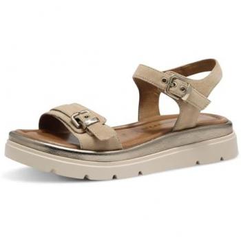 Sandales compensées cuir tamarin – modèle tan, 38