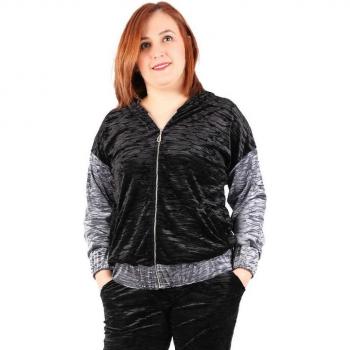 Fierte Women's Velvet Tracksuit with Zipper