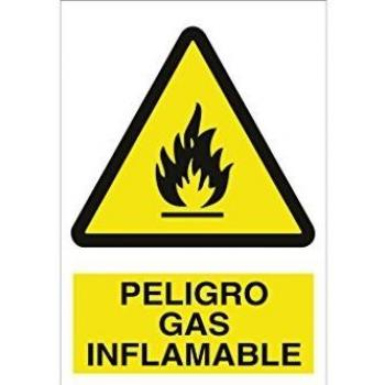 Señal de peligro gas inflamable 420 mm x 297 mm