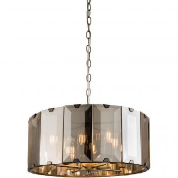 Clooney Pendelleuchte 8-flammig Schiefergrau mit Rauchglas E14