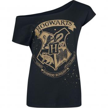 Harry Potter Damen‑Tee Shirt „Hogwarts Wappen“ – XL – Schwarz