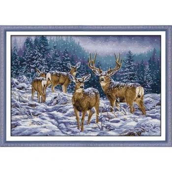 Winter Deer Cross Stitch Kit