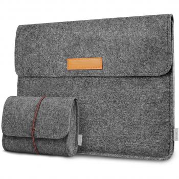 Dunkelgraue Inateck MacBook‑Retina‑Tasche für 12‑Zoll-Modelle