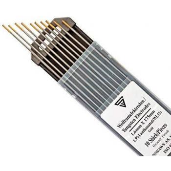 Set di elettrodi di tungsteno 1,6 x 175 mm WL15 oro