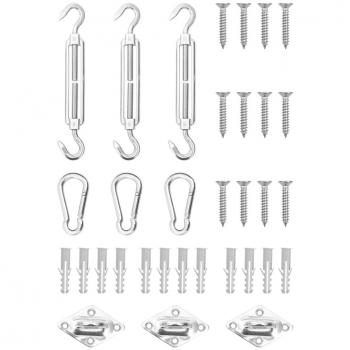 Jeu d'accessoires de voile d'ombrage 9 pcs Acier inoxydable vidaXL