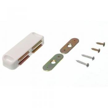 Double Magnetic Catch Twin Plate and Screws White 5KG Pull (100 Pack)