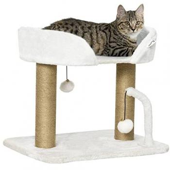 PawHut 42cm Indoor Cat Tree Kitty Play Tower w/ Toy Balls Jute Scratching Post