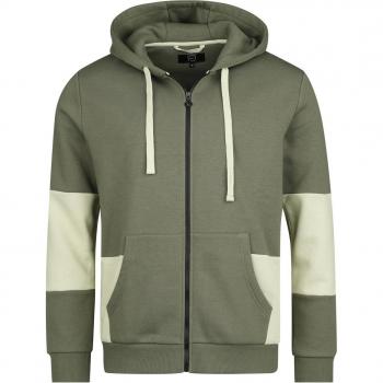Sweat-shirt zippé à capuche RED by EMP – Hooded Jacket With Colored Details – L‑XL – Homme – Vert