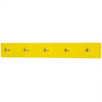 PEGANE Patère Murale Design Jaune-Chromé 57x8x5 cm