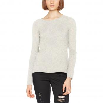VERO MODA Vmsofia Top de Manga Larga con Cuello Barco Noos, Suéter para Mujer, Gris (Light Grey Melange Detail:w. Snow)