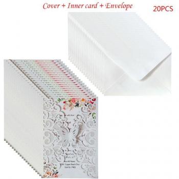 20-Piece Glitter Butterfly Wedding Invitations