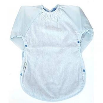 Babero Infantil XL azul pastel con mangas largas