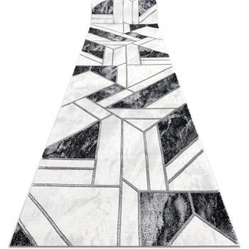 Alfombra Elegante Geométrica Emerald 81953 – Pasillo Black‑Plata