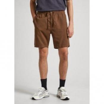 Bermuda Pepe Jeans Marrone Scuro Relaxed in Lino 30