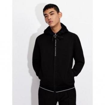 Armani Exchange French Terry Black Hoodie