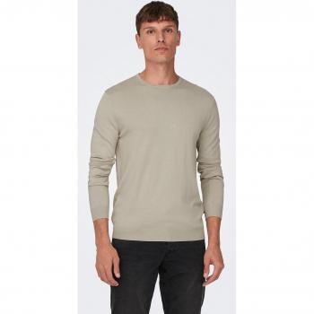Only & Sons Onswyler Life Reg 14 Ls Crew Knit Noos Silberfutter für Herren