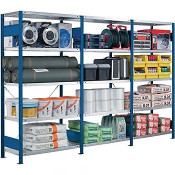 SCHULTE Anbau-Schwerlastregal MULTIplus 250 12955 silber 100,0 x 50,0 x 200,0 cm silber