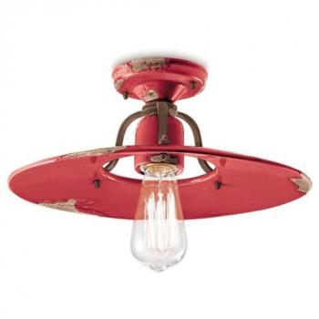 Ferroluce COUNTRY C1445 – Plafonnier 40 cm couleur rouge