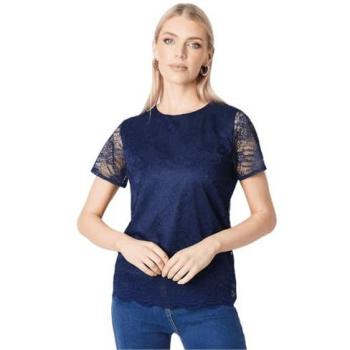 Navy Lace Top