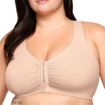 Glamorise Front Closure Cotton T-Back Comfort Bra Women's 44 B