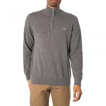 Gant Troyer CLASSIC COTTON HALF ZIP, mit gerippten Details