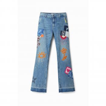 Desigual Jeans Blu Flare XS