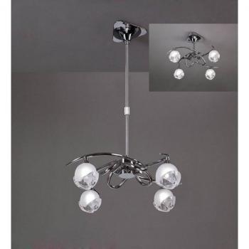 Inspired Lighting Fragma 4-Light G9 Bulb Semi-Flush Convertible Ceiling Light, Polished Chrome