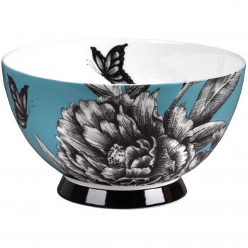 Portobello Footed Zen Garden Teal Bone China Bowl (CM04473)