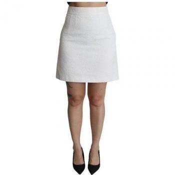 D&G Fiori Mini Gonna Alta Bianco