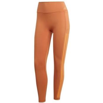 Orange 3‑Stripe Adidas Optime Leggings for Women, Size XL