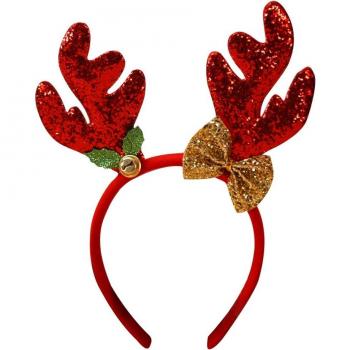 Holiday Headband with Reindeer Antlers