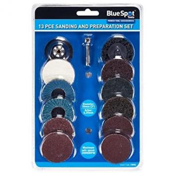 Blue Spot Tools 12-Piece Sanding and Preparation Set with Buffing Stripping Discs (2 / 50mm)