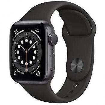 Apple Watch 6 (GPS, 40 mm) Aluminium Gris Sidéral, Bracelet Sport Noir