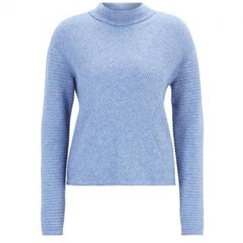 Basic‑Strickpullover mit Rippenkragen – Betty Barclay, Damen, Gr. 38, middle blau melange