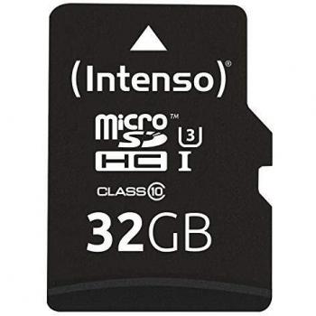 Intenso microSDHC-Karte, Class 10, UHS-I Professional, mit SD-Adapter, 90 MB/s, 32 GB