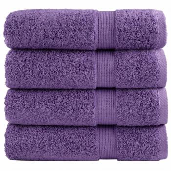 Asciugamani Premium solund 4 pz Viola 50x100 cm 600 g/m² Vidaxl Viola