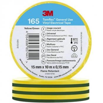 Temflex 165 Ruban Isolant Jaune 10m x 15mm