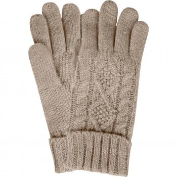 Zopfstrickhandschuhe in Camel von Capelli New York