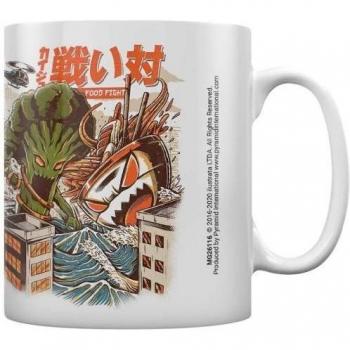 Tazza bianca con illustrazione di lotta alimentare One Size