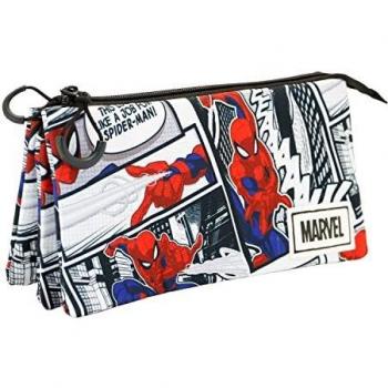 Marvel Spiderman Stories Estuche Portatodo Triple FAN, Multicolor