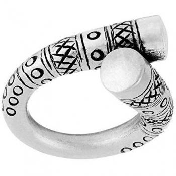 Chunky Tribal Motif Silver Ring – UK L½ / US 6 / EU 11.5
