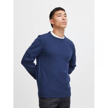 20716086 Dunkelblauer Pullover mit Blend-Textur – Regular Fit