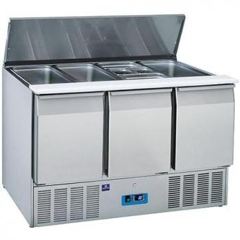Mastro Saladette à 3 Portes GN 1/1 et Couvercle – 12xGN 1/3, H 150 mm, Temp. 0°/+8°C