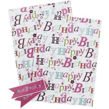 Happy Day Radiant Pink Gift Wrap