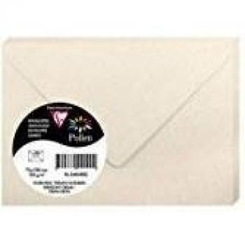 Clairefontaine 20 Envelopes Coated Paper 120g 7.5x10cm Ivoire Iridiscent