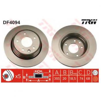 Disco de travão TRW DF4094 para veículos